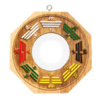 Buddha Stones Feng Shui Bagua Map Peach Wood Balance Energy Map Mirror Bagua Map BS Bagua Map Convex Mirror-10cm