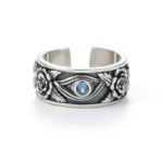 Buddha Stones Eye Of Horus Crystal Protection Adjustable Ring Rings BS Copper