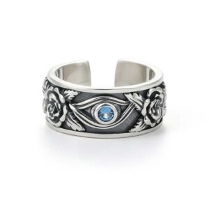Buddha Stones Eye Of Horus Crystal Protection Adjustable Ring Rings BS Copper