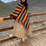 Buddha Stones Tibetan Colorful Striped Design Shawl Tassels Pullover Winter Cozy Travel Scarf Wrap Tibetan Shawl BS 11