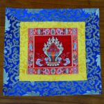 Buddha Stones Prayer Altar Mat Meditation Strength Endless Knot Vajra Man-Bcu Kalachakra Auspicious Symbols Prayer Altar BS The Chintamani Jewel Red
