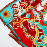 Buddha Stones Dunhuang Rebound Pipa Flying Frescoes 100% Mulberry Silk Scarf Premium Grade 6A Dunhuang Shawl Silk Scarf BS 4