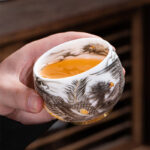 Buddha Stones Phoenix White Porcelain Ceramic Teacup Kung Fu Tea Cup 185ml With Gift Box Cup BS 2