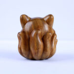 Buddha Stones Mini Nine-Tailed Fox Ivory Fruit Sandalwood Green Sandalwood Blessing Decoration Decorations BS 20