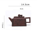 Buddha Stones Yixing All Handmade Gomoku Playing Chess Purple Clay Kung Fu Square Teapot 280ml Teapot BS 29