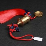 Buddha Stones Tibet Om Mani Padme Hum Prayer Wheel Nine Palace Eight Trigrams Copper Car Hanging Decoration Car Hanging Decoration BS 14