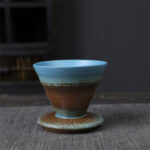 Buddha Stones Vintage Design Ceramic Coffee Mug Tea Espresso Coffee Cup 150ml Coffee Mug BS Blue Brown 9cm*9cm*8cm*150ml