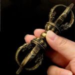 Buddha Stones Handmade Nepal Five Prong Three Prong Vajra Dorje Strength Copper Decoration Dorje BS 6