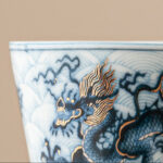 Buddha Stones Small Blue And White Dragon Pattern Ceramic Teacup Kung Fu Tea Cups 45ml Cup BS 5