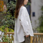 Buddha Stones Frog-Button Design Shirt Tai Chi Meditation Top Clothing Ramie Linen Jacket Jacket Shirt BS 5