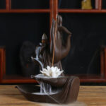 Buddha Stones Tibetan Lotus Blessing Incense Burner Decoration Decoration BS 5