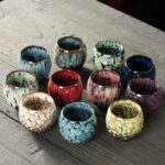Buddha Stones Simple Multicolored Kiln Change Chinese Jianzhan Ceramic Teacup Kung Fu Tea Cup 110ml Jian Zhan Tea Cup BS 1