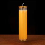 Buddha Stones Meditation Prayer Altar Candle Buddhist Temple Rituals Use Items Prayer Altar Candles BS Yellow Large (7 Days)
