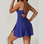 Buddha Stones Solid Backless Tennis Yoga Women Sports Dress Sports Dress BS 45