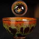 Buddha Stones Maple Leaf Colorful Ceramic Teacup Home Tea Cups Cup BS 21