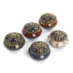 Buddha Stones Flower Pattern Ceramic Blessing Meditation Incense Burner Decoration Decorations Incense Burner BS 7