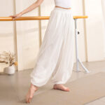 Buddha Stones Simple Design Trousers Sports Fitness Yoga Women's Yoga Pants Pants BS White Pants XL