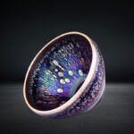 Buddha Stones Handmade Chinese Jianzhan Purple Glaze Ceramic Teacup Ceramic Tenmoku Kung Fu Tea Cup Jian Zhan Tea Cup BS Cup 8.5*5.5cm&Gift Box