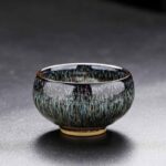 Buddha Stones Small Koi Fish Kiln Change Chinese Jianzhan Ceramic Teacup Kung Fu Tea Cup 60ml Jian Zhan Tea Cup BS 11