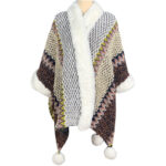 Buddha Stones Tibetan Multicolored Striped Shawl Winter Cozy Travel Scarf Wrap Tibetan Shawl BS Gray Beige Brown
