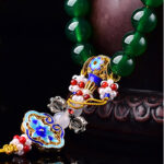 Buddha Stones Natural Green Agate Wrist Mala Success Charm Pocket Mala Car Decoration Wrist Mala&Decorations BS 6