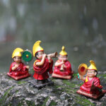 Buddha Stones Hand Painted Tibetan Lama Figures Carved Creative Home Office Car Decoration Ornament Desk Decoration BS 17
