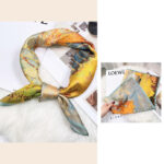 Buddha Stones Pastoral Scene Hot Air Balloon Spring Blossom 100% Mulberry Silk Neck Hair Scarf Silk Shawl BS Oil Painting