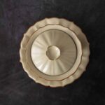 Buddha Stones Beige Plum Blossom Shape Peach Branch Ceramic Gaiwan Sancai Teacup Kung Fu Tea Cup With Lid Cup BS 7