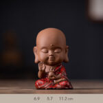 Buddha Stones Mini Gautama Buddha Sakyamuni Kwan Yin Avalokitesvara Ksitigarbha Serenity Ceramic Desk Decoration Decorations BS Ksitigarbha 6.9*5.7*11.2cm