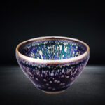 Buddha Stones Handmade Chinese Jianzhan Purple Glaze Ceramic Teacup Ceramic Tenmoku Kung Fu Tea Cup Jian Zhan Tea Cup BS 1