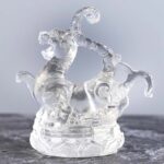 Buddha Stones Feng Shui Four Symbols Azure Dragon Handmade Liuli Crystal Art Piece Home Office Decoration Decorations BS 7