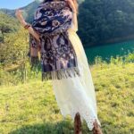 Buddha Stones Tibetan Flowers Leaves Branch Design Tassel Shawl Cozy Travel Scarf Wrap Tibetan Shawl BS 34