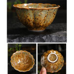 Buddha Stones Colorful Brown Ceramic Teacup Kung Fu Tea Cup Bowl Cup BS 14