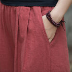 Buddha Stones Retro Wide Leg Pants Casual Women's Yoga Pants With Pockets Wide Leg Pants BS 26