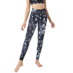 Buddha Stones Spots Maple Leaf Print Sports Exercise Fitness High Waist Leggings Women's Yoga Pants Women's Leggings BS 1