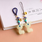 Buddha Stones Mini Cute Deer Glowstone Luminous Lucky Deer Energy Key Chain Phone Car Hanging Decoration Key Chain BS 13