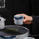 Buddha Stones Lotus Flower Leaf Bamboo Ceramic Teacup Kung Fu Tea Cups Cup BS 1