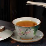 Buddha Stones Lotus Koi Fish Pod Leaf Ceramic Gaiwan Sancai Teacup Kung Fu Tea Cup And Saucer With Lid 140ml Cup BS 12