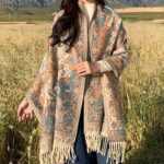 Buddha Stones Tibetan Flower Branch Tassel Shawl Cozy Travel Scarf Wrap Tibetan Shawl BS 3