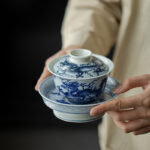 Buddha Stones Blue Dragon Design Ceramic Teacup Kung Fu Tea Cups Cup BS 15