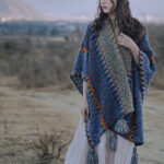 Buddha Stones Tibetan Shawl Soft Warm Knitting Cloak Winter Tibetan Tassel Scarf Tibetan Shawl BS 12