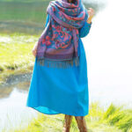 Buddha Stones Tibetan Flowers Leaves Pattern Design Shawl Cozy Travel Scarf Wrap Tibetan Shawl BS 18