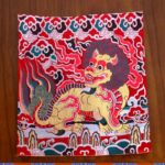 Buddha Stones Fengshui Kirin Prayer Altar Mat Healing Meditation Auspicious Symbol Mat Prayer Altar BS Red 31*35cm