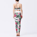 Buddha Stones 2Pcs Sunflower Flowers Leaves Print Top Pants Sports Fitness Yoga Women's Yoga Sets Women's Yoga Sets BS 7