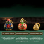 Buddha Stones Gold Swallowing Beast Family Luck Key Chain Key Chain BS 9