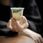 Buddha Stones Koi Fish Lotus Leaf Pattern Ceramic Teacup Kung Fu Tea Cup 65ml Cup BS 7