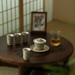 Buddha Stones Dunhuang Color Thousand Buddhas Flying Apsaras Pattern Gaiwan Teacup Kung Fu Tea Cup With Lid Cup BS 6