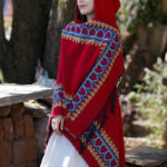 Buddha Stones Tibetan Shawl Red Love Heart Tassel Hooded Cloak Winter Cozy Travel Scarf Wrap Tibetan Shawl BS 12