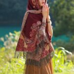 Buddha Stones Tibetan Vine Leaves Pattern Design Shawl Cozy Travel Scarf Wrap Tibetan Shawl BS 2