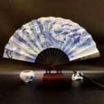 Buddha Stones Great Wall Mountains Trees Crane Bamboo Handheld Silk Bamboo Folding Fan 33.5cm Folding Fan BS Scenery 33.5cm